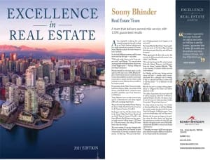 Sonny Bhinder Real Estate Team in Excellence In Real Estate Team Magazine